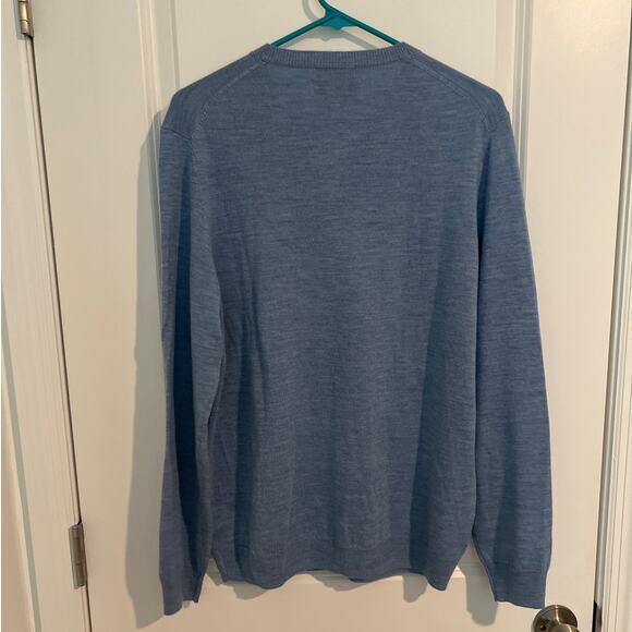 Joseph Abboud Merino Wool Long Sleeve V-Neck Knit Sweater Blue Men's Size Medium - Picture 5 of 5